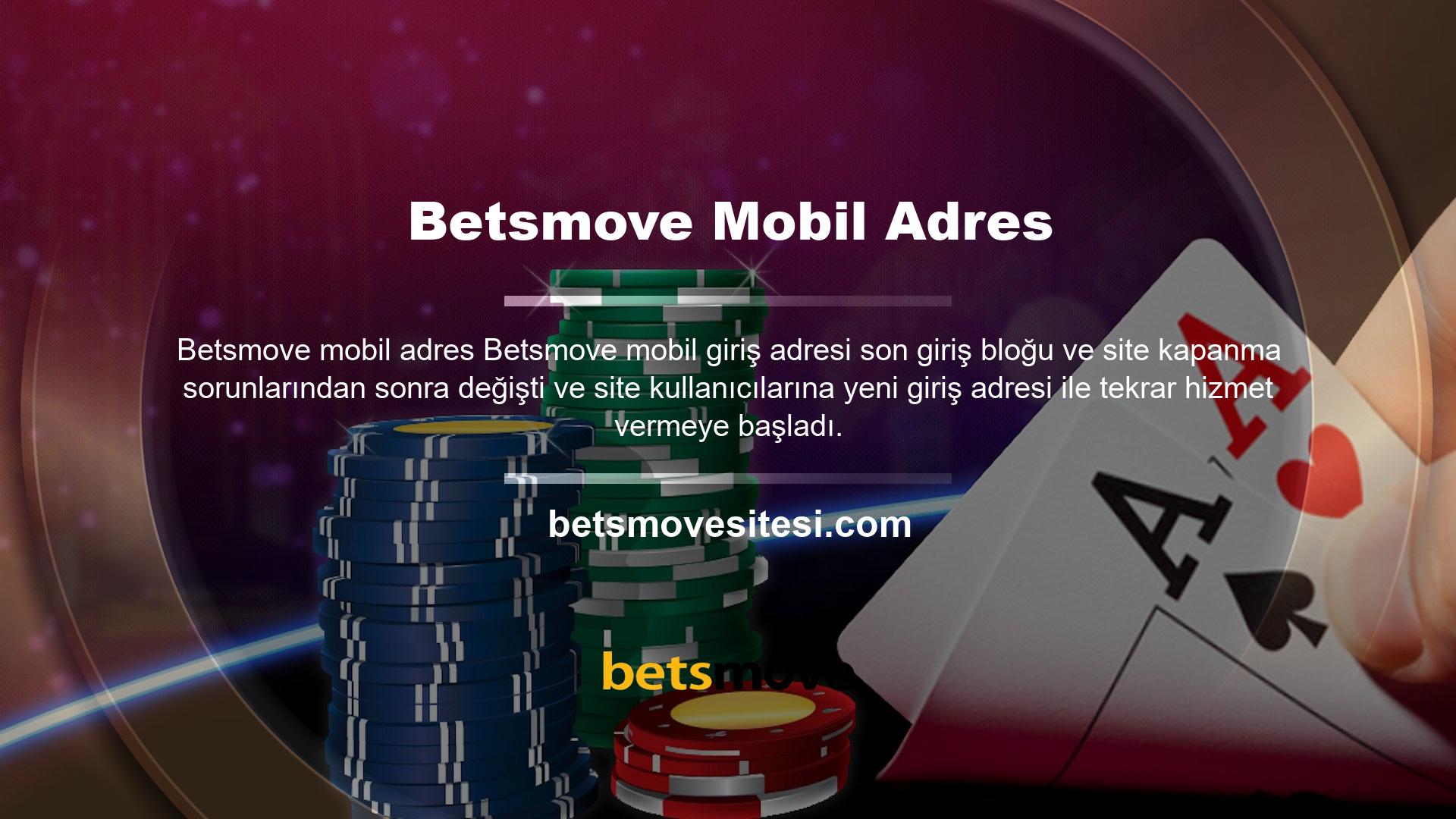 Betsmove Online Bahis Sitesi Kullanıcıları, eski giriş adresi ile aynı hesap bilgileriyle sitenin yeni mobil giriş adresine giriş yapabilir ve site ortamında bahis ve kazanmaya devam edebilir
